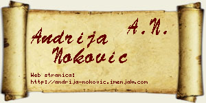 Andrija Noković vizit kartica